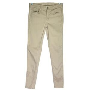 American Eagle Jeggings Khaki Tan 10 X-Long Tall Stretch Mid Rise Skinny Pants